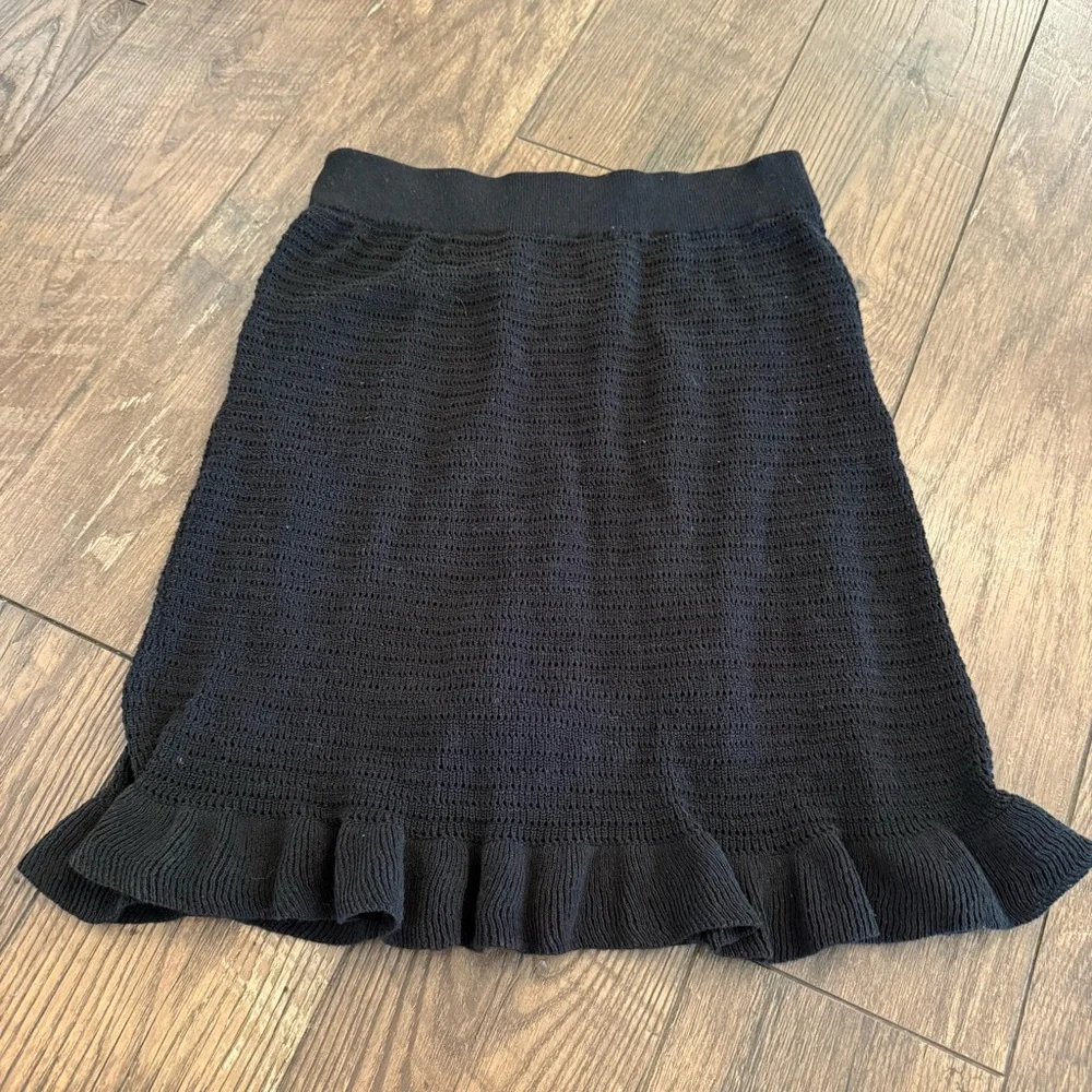 Anthropologie‎ Black Knit Skirt Size XS